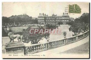 Old Postcard Paris Luxembourg Gardens Lion
