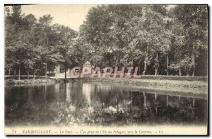 Old Postcard Rambouillet The Park View From Jack & # 39Ile from the garden to...