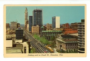 OH - Columbus. Broad Street looking West ca 1955   (creases)