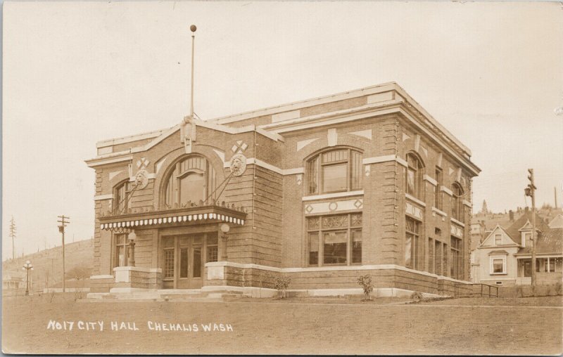 Chehalis WA City Hall No.17 c1912 Patton RPPC Postcard F26