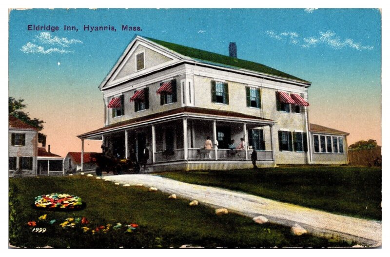 1916 Eldridge Inn, Hyannis, MA Postcard