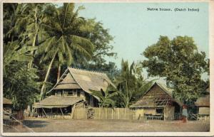 Native Houses Dutch Indies Shurey's Postcard E45