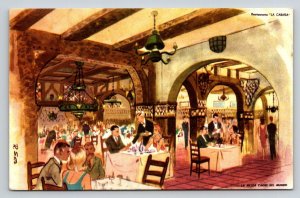 La Cabaña Restaurant Buenos Aires Argentina Postcard R. Soto Art Interior