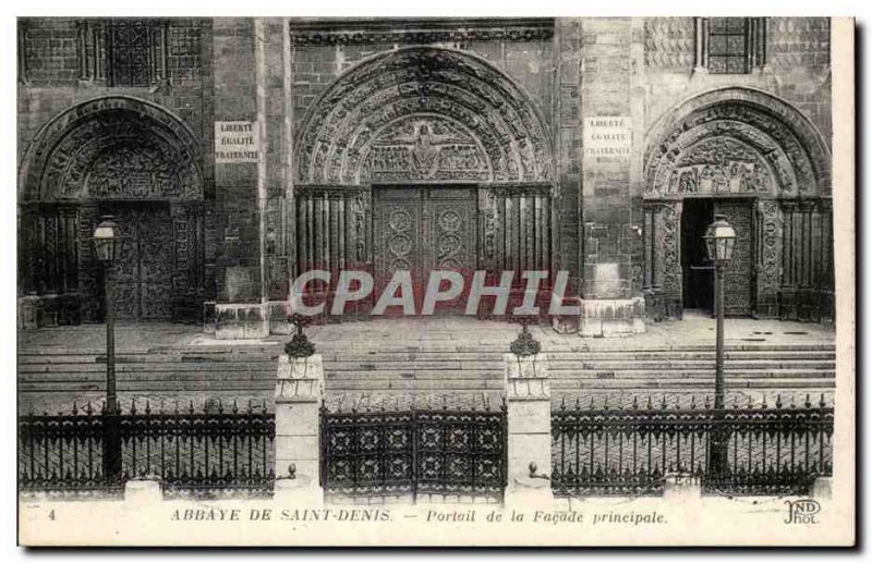 Abbey of Saint Denis Old Postcard Portal facade principale