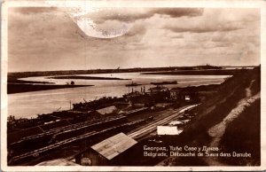 Serbia Belgrade Debouche de Sava Dans Danube Vintage RPPC 09.63