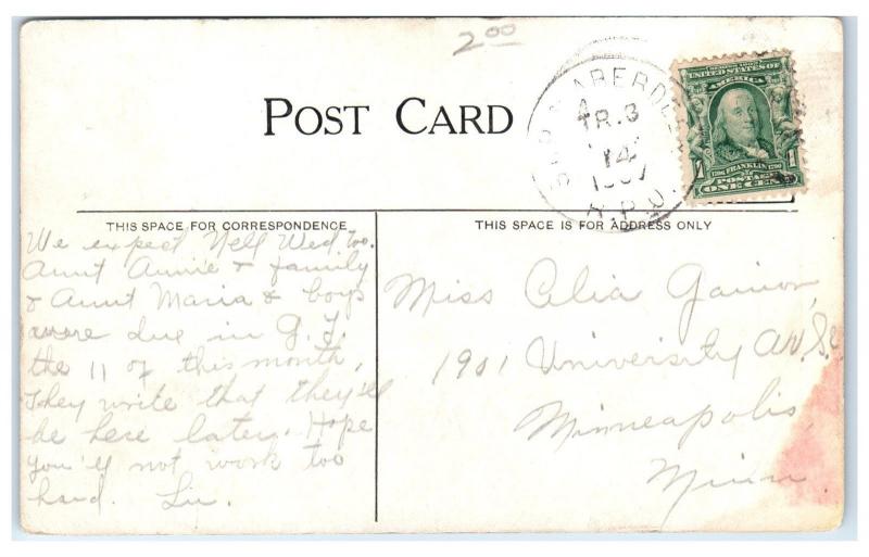 1907 Olivia Park, Olivia MN Postcard