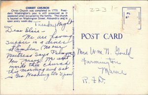 Vtg Christ Church Where Washington Worshipped Alexandria Virgina VA Postcard