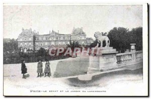 Old Postcard Paris Le Senat and the Jardin du Luxembourg
