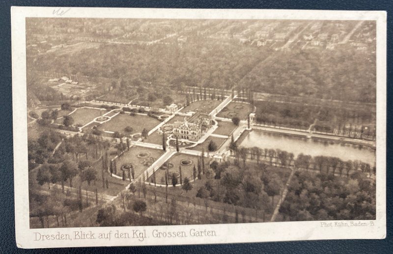 Mint Germany Real Picture Postcard Zeppelin View Of Dresden Great Garden