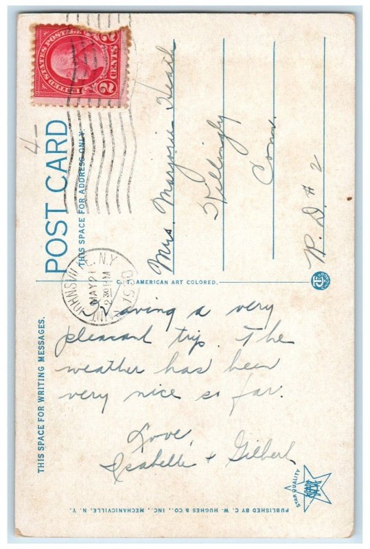 1930 View Of Public Library Schenectady Saint Johnsville New York NY