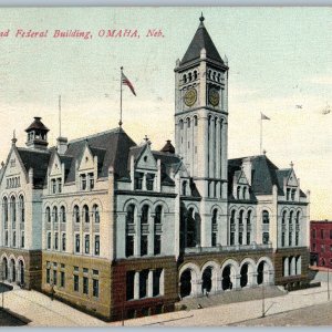 1910s Omaha NE Post Office Federal Government Howell Drug Cigar Advertising A190