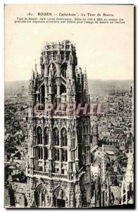 Old Postcard Rouen Cathedral The Butter Tower