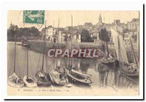 Pornic Old Postcard Harbor at low tide