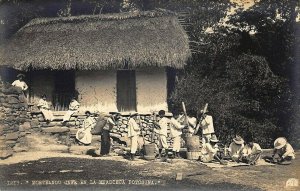 Morteando café en la Huasteca Potosina Mexico Real Photo Postcard