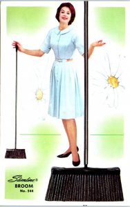 1950s Slimline Broom #544 Stanley Home Products Advertising Postcard