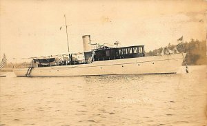 Camden ME Camden Harbor Yacht Real Photo Postcard