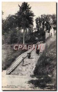 Montreuil sur Mer - L & # 39Escalier Old Postcard