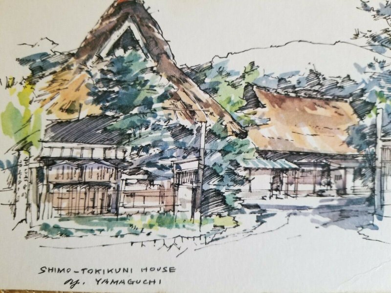 SHIMO-TOKIKUNI HOUSE-YAMAGUCHI.VTG RARE UNUSED JAPANESE POSTCARD*P10