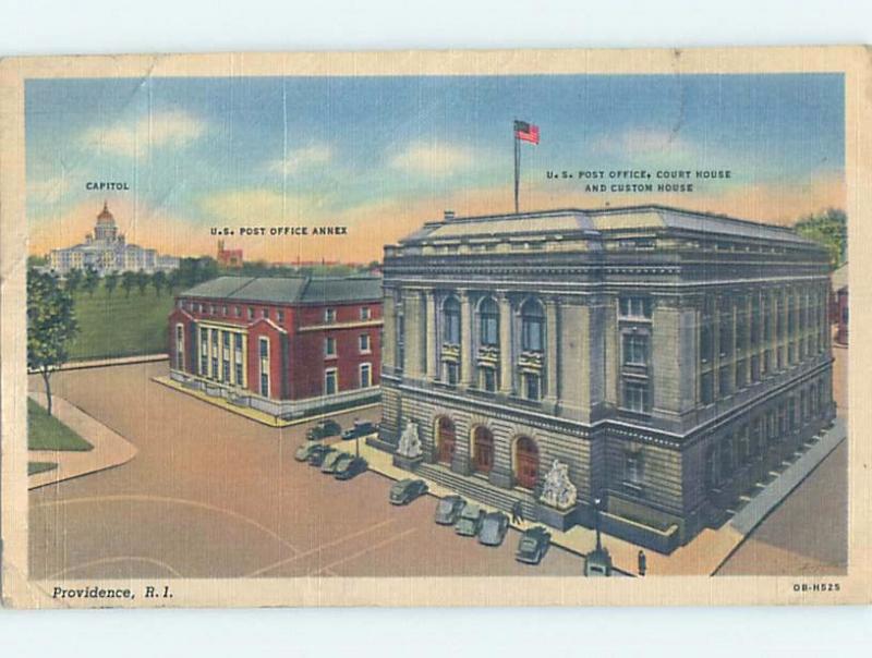 Linen CUSTOMS HOUSE & POST OFFICE & COURTHOUSE Providence Rhode Island RI d2921