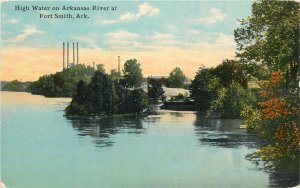 United States High Water on Arkansas River at Fort Smith postcard 