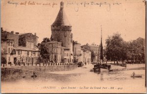 Libourne- Quai Souchet- La Tour du Grand Port France Postcard PC13