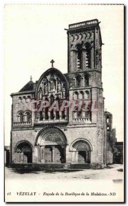 Old Postcard Vezelay Facade of Basillique Madeleine