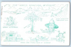 Springfield Vermont VT Postcard The Green Mountains Sketches Scene 1919 Antique