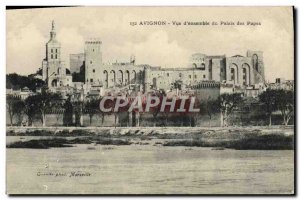 Old Postcard Avignon View D & # 39Ensemble Du Palais Des Papes