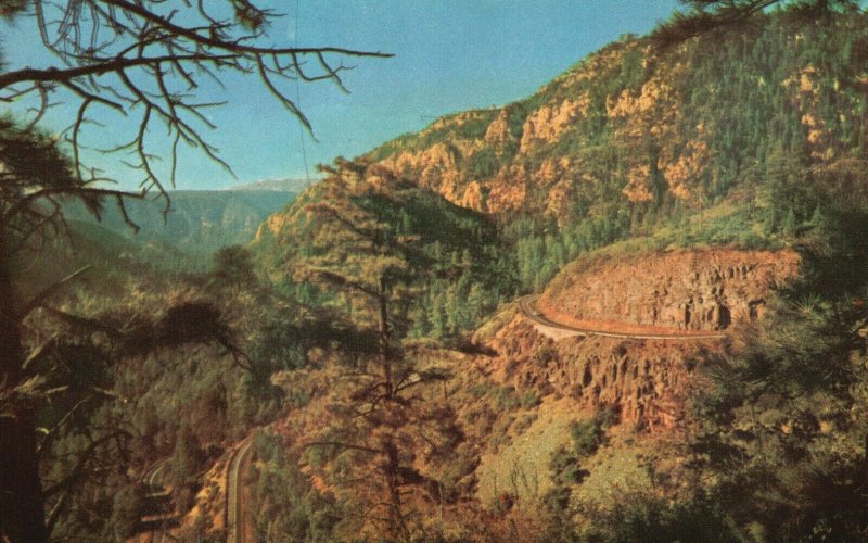 Vintage Postcard The Switchback's Oak Creek Canyon Arizona AZ Landscape