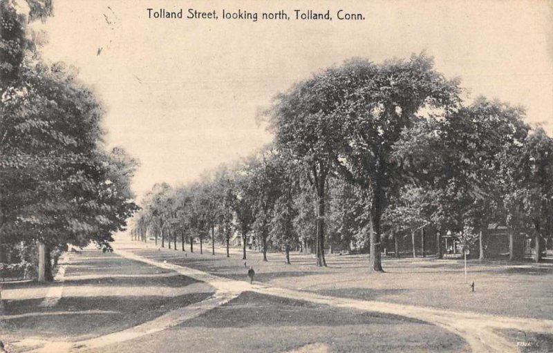 Tolland Connecticut Tolland Street Looking North Vintage Postcard JJ658819