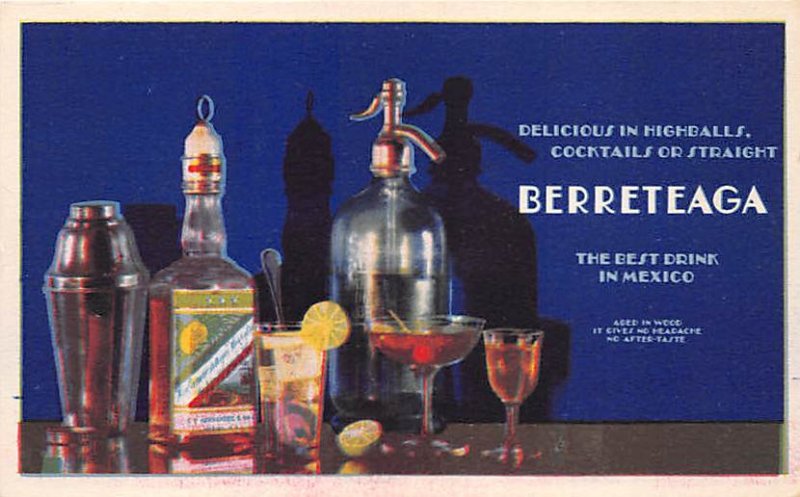 Berreteaga The Best Drink in Mexico Advertising Unused 