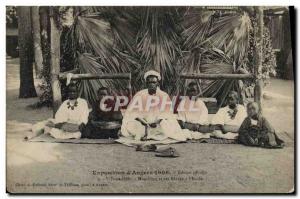 Postcard Old Man Black negro Exhibition & # 1906 black 39Angers Village Marab...