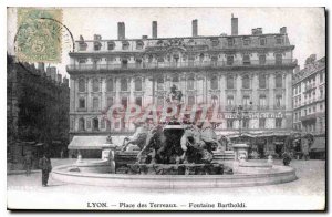 Postcard Old Lyon Place Bellecour Fontaine Bartholdi