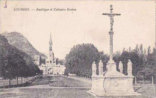 France Lourdes Basilique et Calvaire Breton 1905