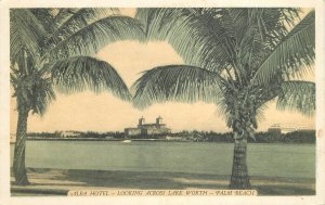 Postcard Florida Palm Beach Alba Hotel Lake Worth Lunitone 23-6369