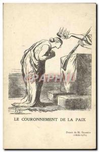 Old Postcard The Coronation of the peace Daumier