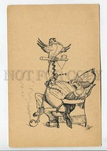 443890 Russia MOLLWO tobacco Pipe PARROT Turkey CARICATURE HAND PAINTED