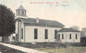 Middleville Michigan Methodist Church Street View Antique Postcard K54576