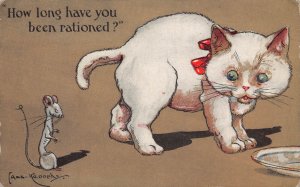Comic Humor Humanized Cat Mouse Art Caas Rooed Anthropomorphic postcard  B925