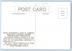c1920 Electrical Lighted Crystal Cave Interior Springfield Missouri MO Postcard