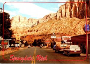 Springdale, UT Utah STREET SCENE Zion Market~Indian Village~Laundry 4X6 Postcard
