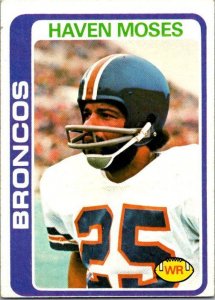 1978 Topps Football Card Haven Moses Denver Broncos sk7089