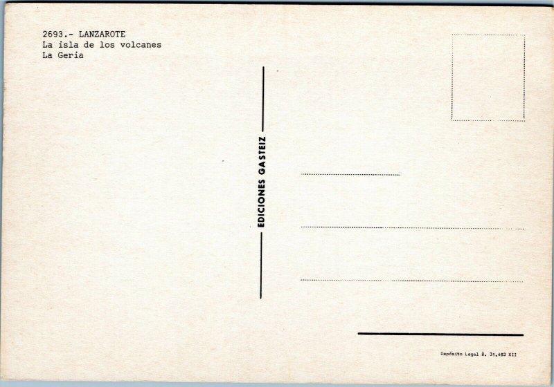 postcard Spain Canary Islands Lanzarote - La Geria - volcanic landscape vines