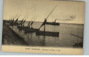 SUEZ CANAL EGYPT Port Tewfick c1910 Postcard