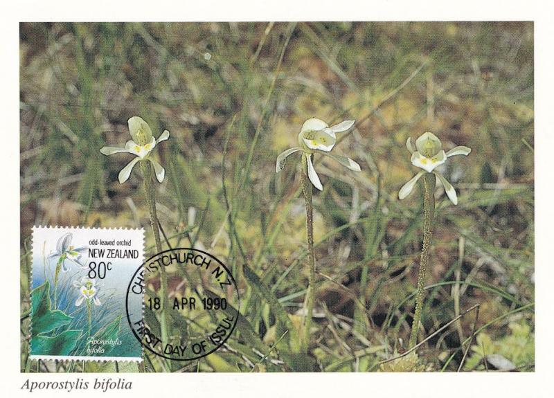 Aporostylsis Bifolia New Zealand Flower Christchurch Postcard First Day Cover