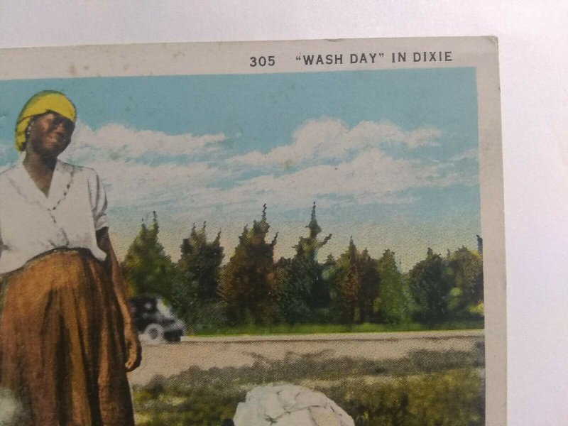 VTG Postcard, wash day in Dixie .Haines City, Louisiana