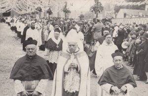 Chartres French Religious Procession Real Photo Antique Postcard