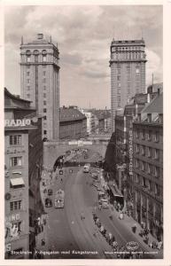 STOCKHOLM SWEDEN~KUNGSGATAN med KUNGSTORNEN~PHOTO POSTCARD c1940s