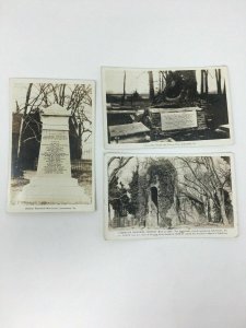 Jamestown VA Lot of 3 RPPC Postcards Blair Tomb Church Monument