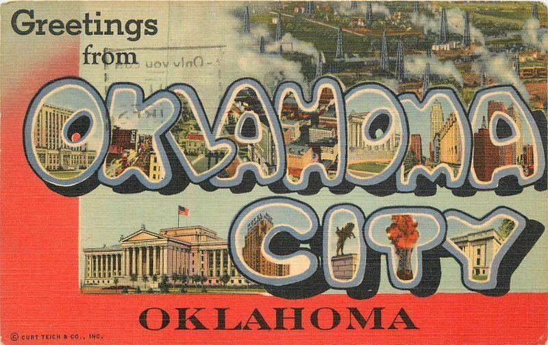 1948 Large Letters multi View Oklahoma City Oklahoma Teich postcard 10757